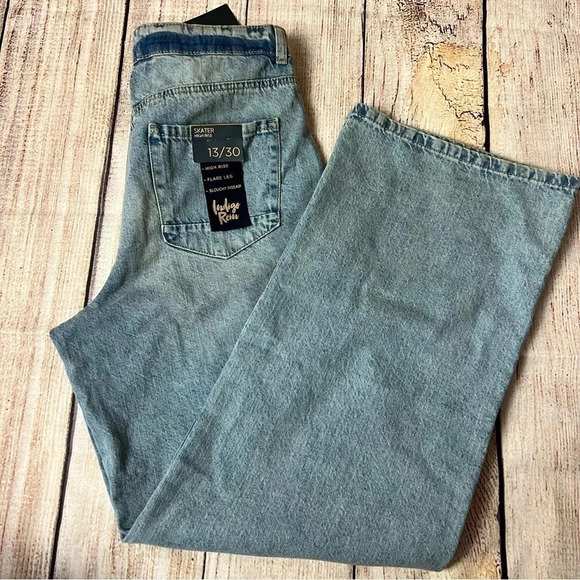 Indigo rein skater high rise flare leg jeans size 13/30 - Picture 8 of 8